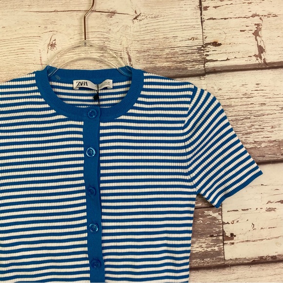 ZARA Knit Cropped Button Up Cardigan Sweater - Picture 6 of 11